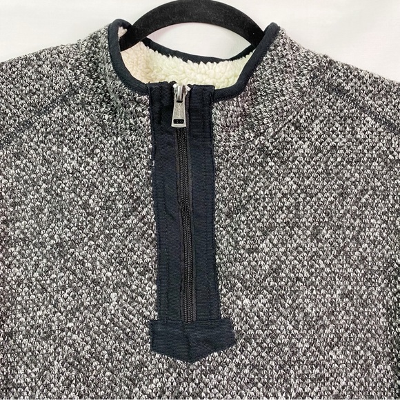 ORVIS Gray Black Sherpa Fleece Lined 1/4 Zip Pullover Sweater XL - Picture 2 of 7